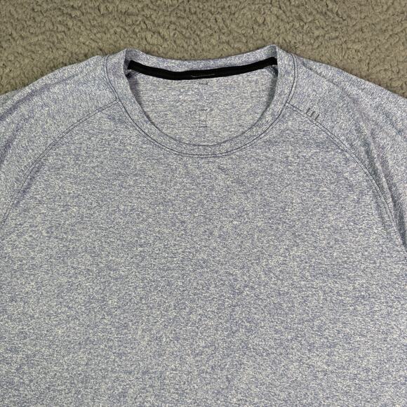 Lululemon Shirt Mens XL Blue Dry Sense License to Train Short Sleeve Curved Hem - Picture 1 of 8